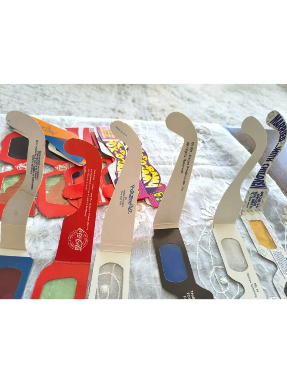 19 Hollywood 3D cardboard glasses, Rolling Stones ~Married with children~ Coca C